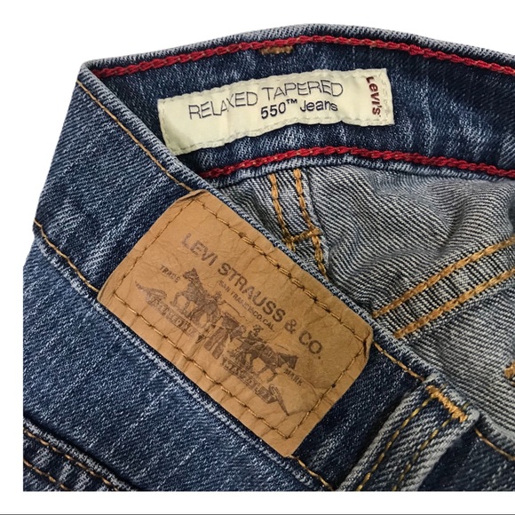 Levi’s 550 Red Tab Tapered Leg, Med Wash, Five Pocket Blue Denim Jeans VGUC - Picture 6 of 8